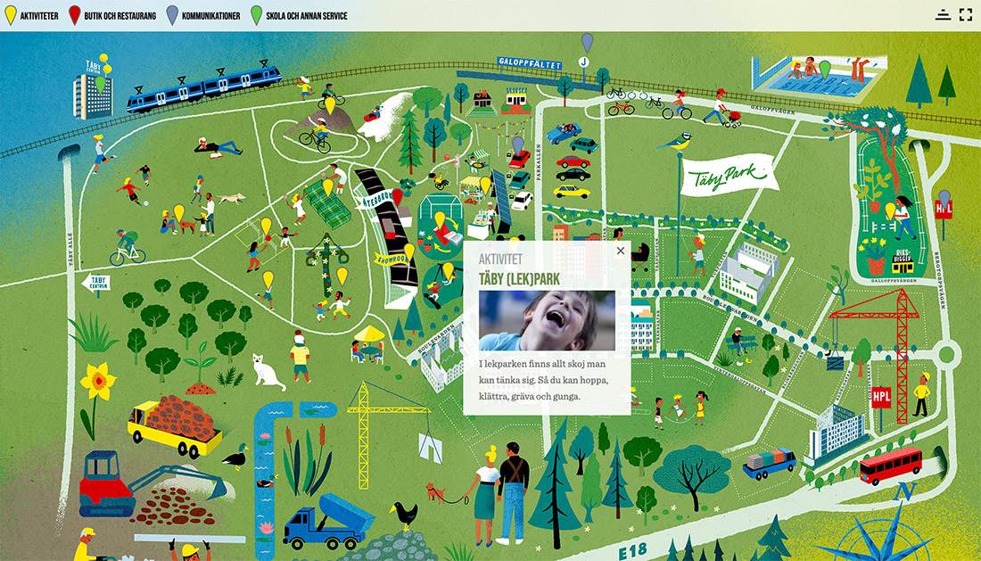 Interaktiv karta, Täby Park