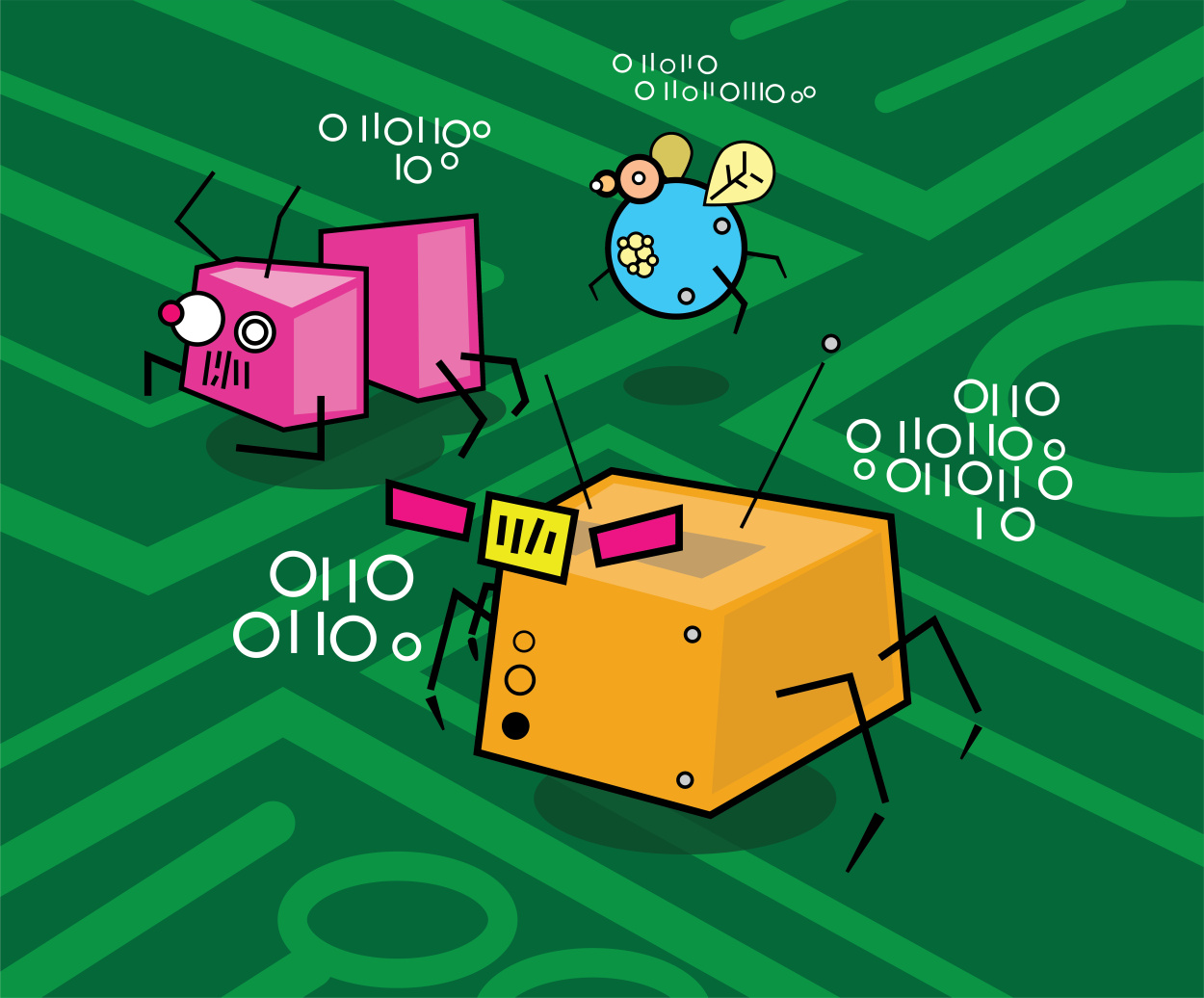 illustration botar med 0:or och1:or