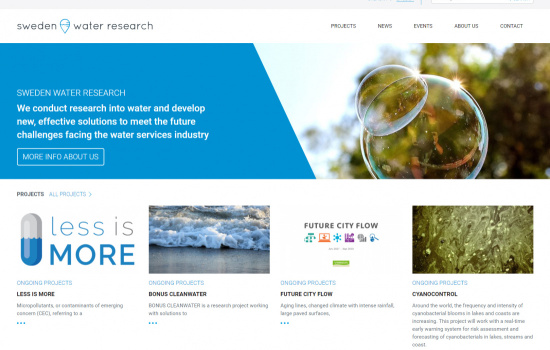 Webbsajt för Sweden Water Research av 040