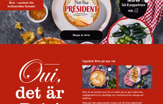 Front page of President Brie site