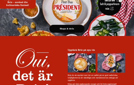 Front page of President Brie site