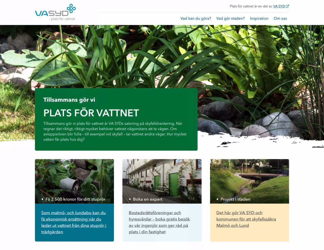 Plats för vattnet startsida