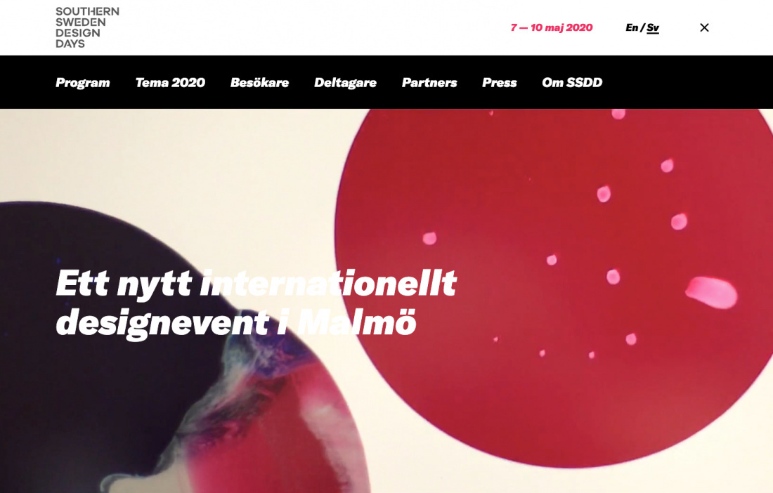 Startsida för Southern Sweden Design Days
