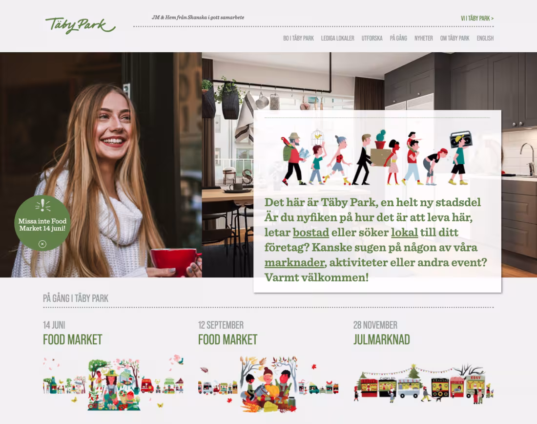 Webbsajt för Täby Park av 040