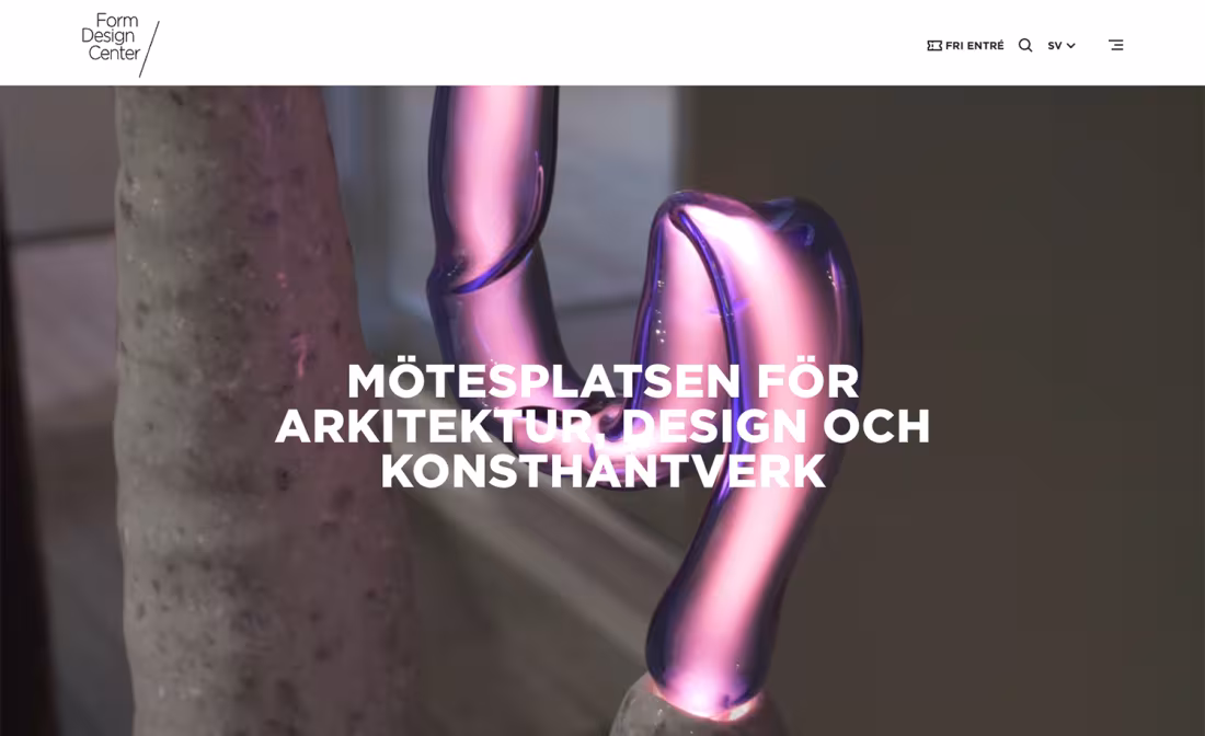 Webbsajt för Form/Design Center av 040